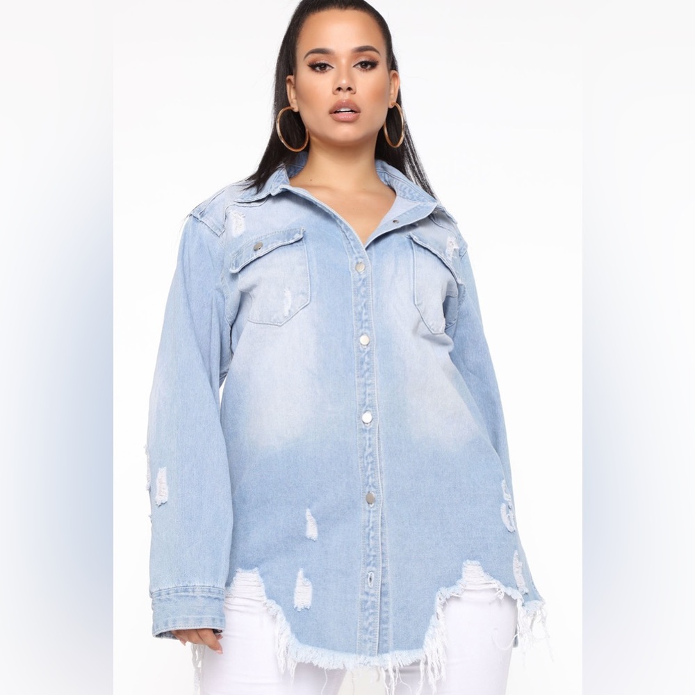 light wash denim shirt - 2x BRAND NEW